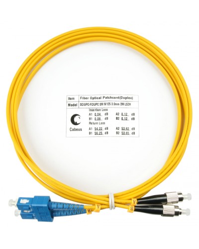 Шнур оптический duplex SC-FC 9/125 sm 2м LSZH Cabeus FOP(d)-9-SC-FC-2m в Ставрополе Патч-корды оптические Pintop.ru