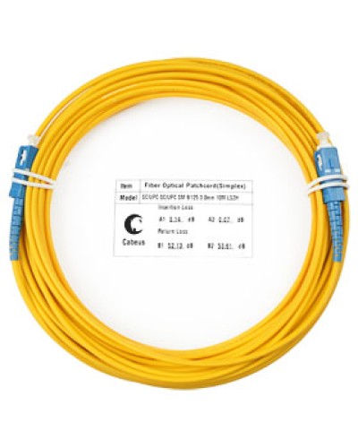 Патч-корд волоконно-оптический (шнур) SM 9/125 simplex SC-SC LSZH (10м) Cabeus FOP(s)-9-SC-SC-10m в Ставрополе Патч-корды оптические Pintop.ru