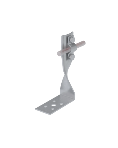 Угловой держатель болтовой скрученный для прутка Ø 5-10 мм H70 мм CU КМ-Профиль (UDBS-H70-D5-10 CU) в Ставрополе Монтажные материалы Pintop.ru