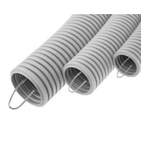 Труба HFFR гофрир. тяжелая, с зондом, без галогена, ППЛ 20мм Экопласт 21120HFR-W