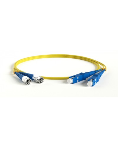 Патч-корд волоконно-оптический одномодовый SM 9/125 (OS2), SC/UPC-FC/UPC, 2.0 мм, duplex, LSZH, 30 м Hyperline FC-D2-9-FC/UR-SC/UR-H-30M-LSZH-YL в Ставрополе Патч-корды оптические Pintop.ru