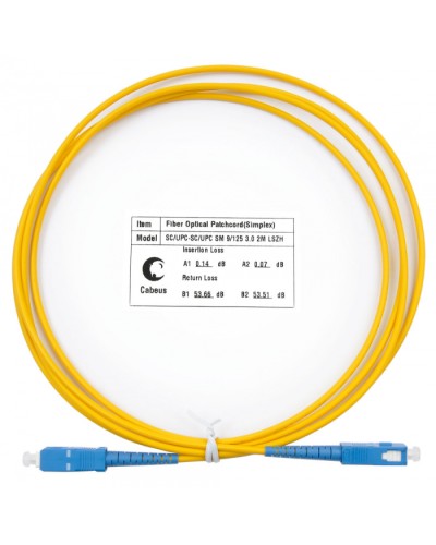 Шнур оптический simplex SC-SC 9/125 SM 2 м LSZH Cabeus FOP(s)-9-SC-SC-2M в Ставрополе Патч-корды оптические Pintop.ru