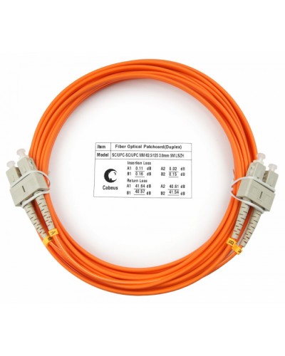Шнур оптический duplex SC-SC 62,5/125 mm 5м LSZH Cabeus FOP-62-SC-SC-5m в Ставрополе Патч-корды оптические Pintop.ru