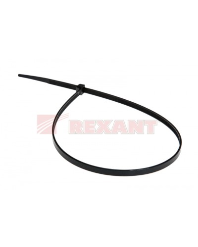 Хомут-стяжка нейлоновый 5х450 мм чёрный (100шт/уп) REXANT 07-0451-5 в Ставрополе Стяжки-хомуты Pintop.ru