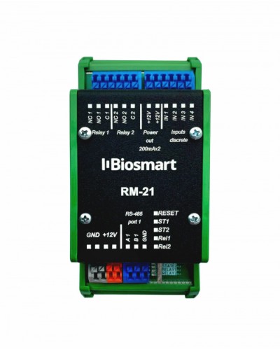 Релейный модуль BioSmart RM-21 OSDP в Ставрополе Контроллеры СКУД BioSmart Pintop.ru