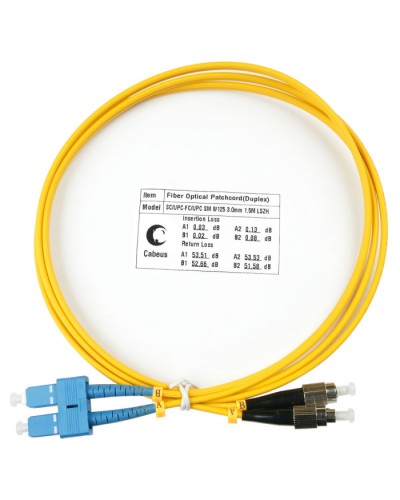 Шнур оптический duplex SC-FC 9/125 sm 1,5м LSZH Cabeus FOP(d)-9-SC-FC-1,5m в Ставрополе Патч-корды оптические Pintop.ru