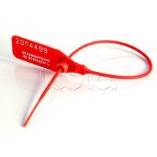 Пломба пластиковая, номерная, 320мм, красная (50шт/уп) REXANT 07-6131
